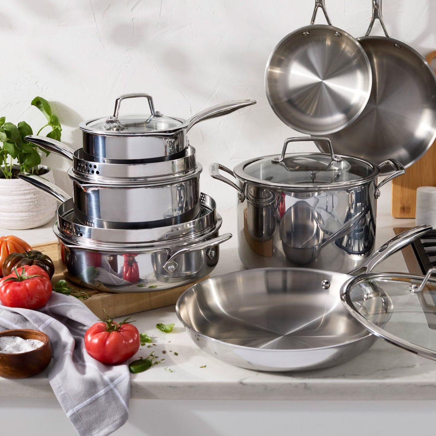 【Limited Product Availability】Henckels Tri-Ply Clad Stainless Steel 12-piece Cookware Set